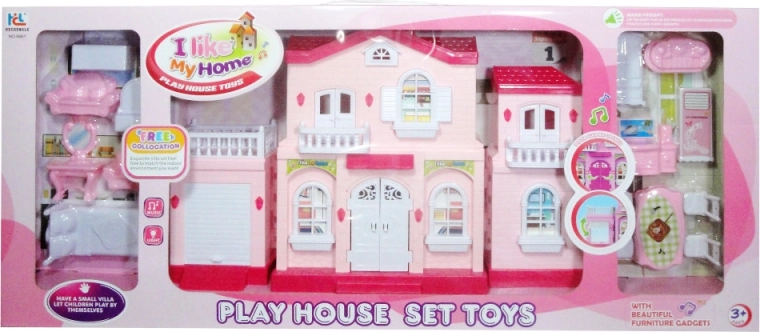 Maison de poupées en plastique avec lumières et sons