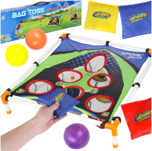 Cible de lancer avec sachets et balles – jeu de précision pour enfants
