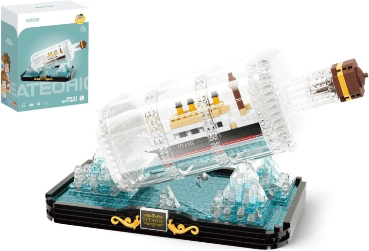 Kit de construction KOCO Titanic dans une bouteille - 918 pièces