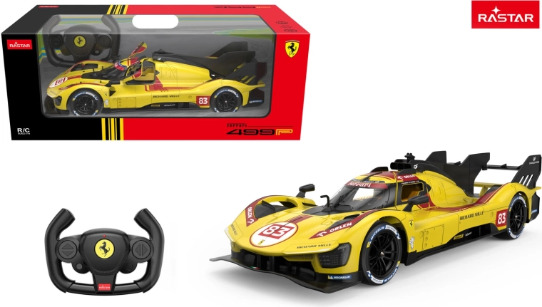 Voiture RC Ferrari 499P Rastar 1:14 jaune - 1 pièce