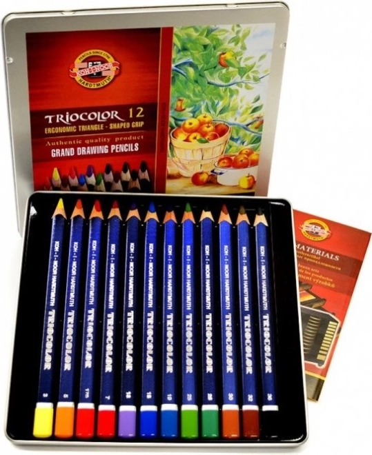 Crayons triangulaires Koh-I-Noor Triocolor 12 pcs
