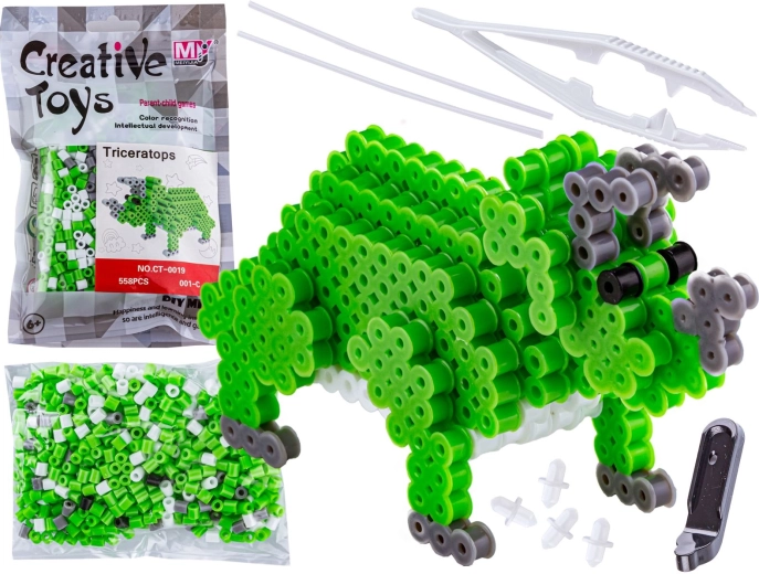 Perles à repasser 3D triceratops – dinosaure (sachet)