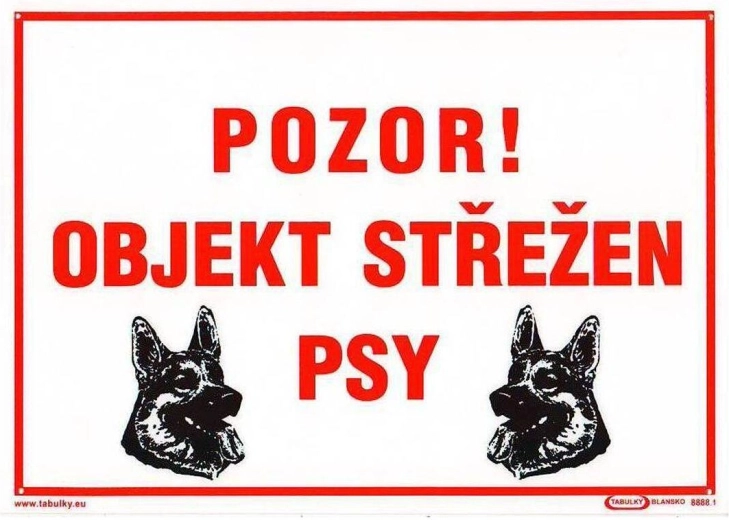Panneau d’avertissement Attention ! Site gardé par des chiens A4 plastique