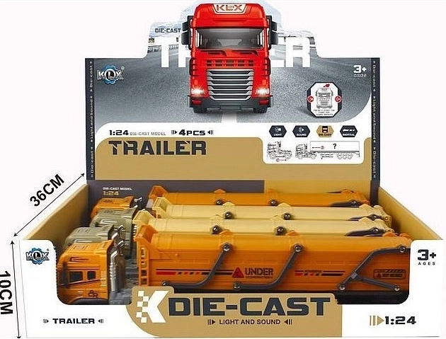 Camion en métal avec remorque 39 cm avec effets lumineux et sonores