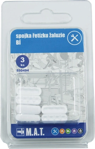 Raccord de chaînette pour store, blanc (3 pcs)