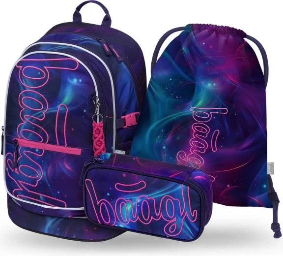 Baagl set Core Nova : sac à dos scolaire, trousse et sac GRS