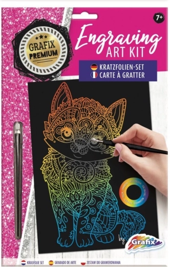 GRAFIX image à gratter arc‑en‑ciel chat
