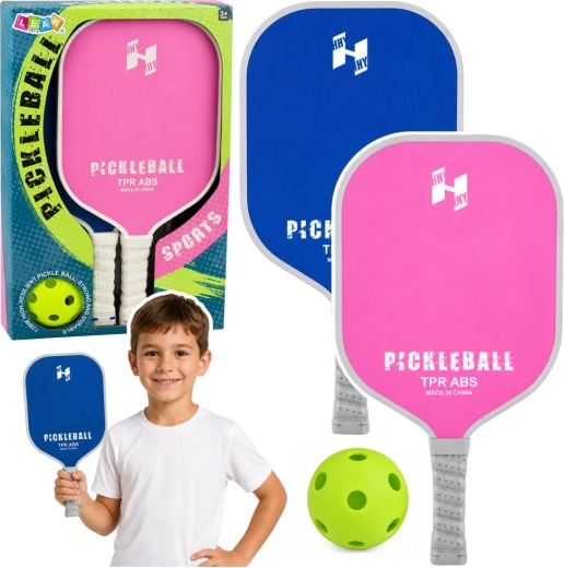 Ensemble de pickleball rose-bleu – 2 raquettes et balle perforée