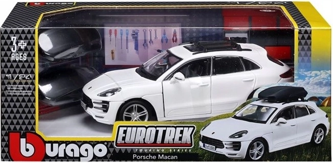 Modèle réduit de voiture Bburago Porsche Macan Eurotrek blanc à l’échelle 1:24