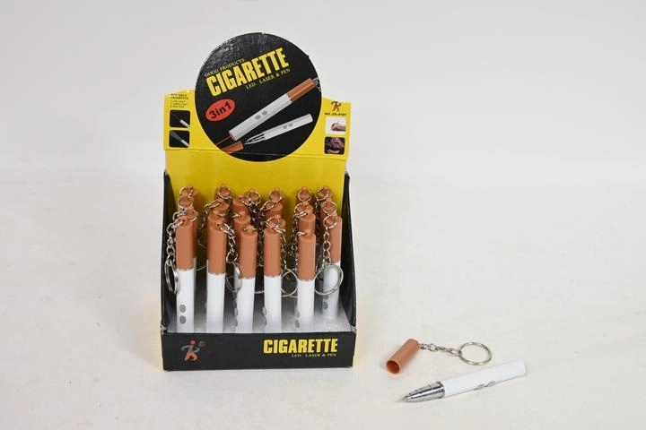 Porte-clés lumineux en forme de cigarette – présentoir de vente 24 pcs