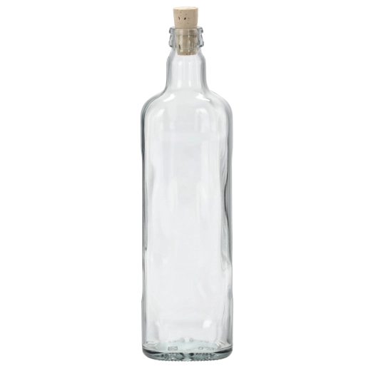 Bouteille en verre Ovale 700 ml avec bouchon en liège naturel