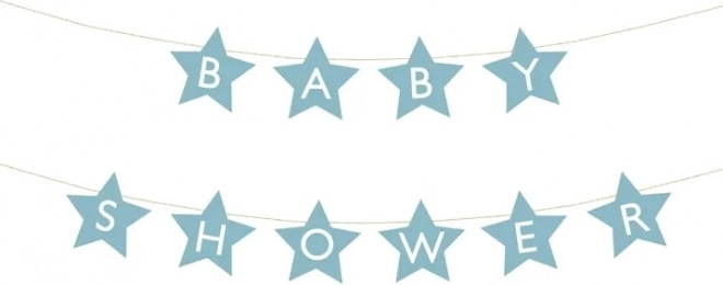 Bannière pour baby shower avec étoiles – Bleu clair