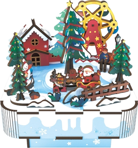 2Kids Toys Puzzle 3D en bois de boîte à musique Noël avec le Père Noël