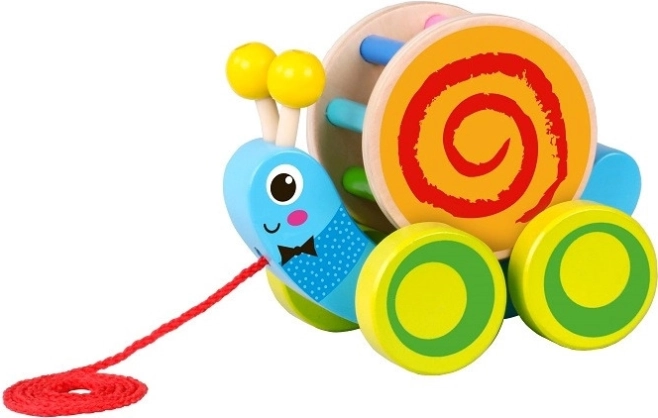 Escargot en bois à tirer pour enfants
