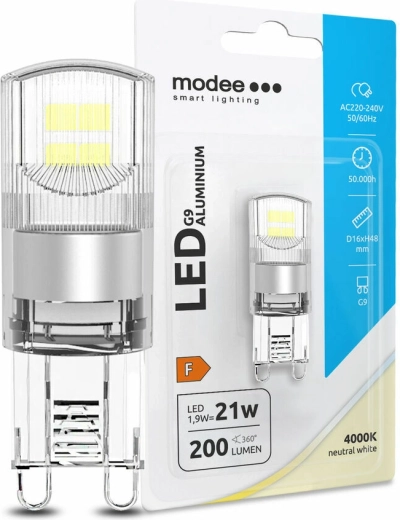 Ampoule LED G9 en aluminium 1,9 W blanc neutre MODEE