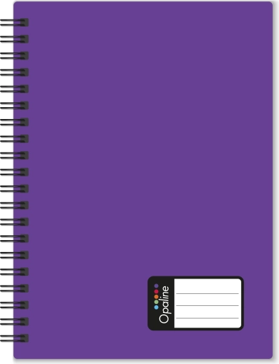 Bloc-notes A4 à reliure latérale Twin Wire, 60 feuilles, couverture PP violette