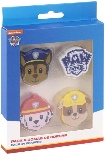 Lot de gommes Pat’ Patrouille (Paw Patrol) 4 pcs