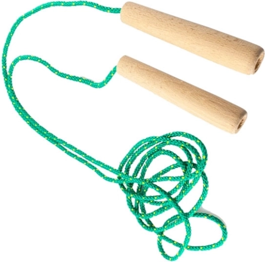 Corde à sauter avec poignées en bois 3 m