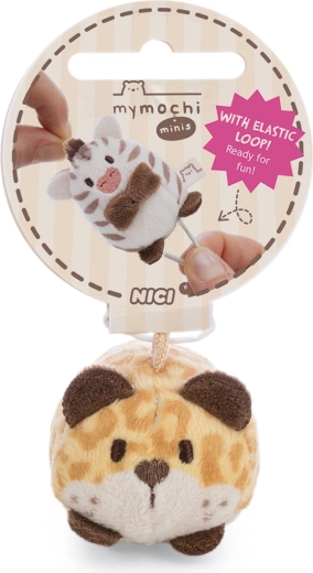Nici MyMochi porte-clés en peluche Léopard Ichiro 5 cm (couché)