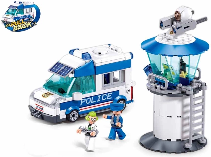 Sluban Metropolis kit de construction voiture de police et tour