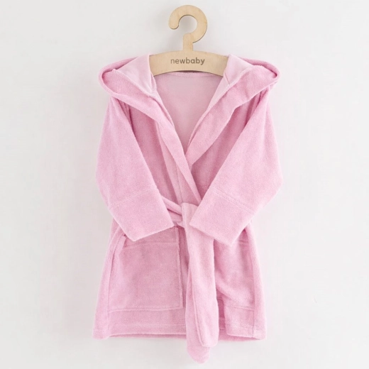 Peignoir éponge pour enfant avec capuche New Baby, rose (taille 80/86)