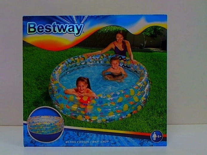 Pataugeoire gonflable Bestway pour enfants avec motif tropical, 3 chambres
