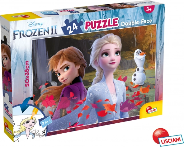 Frozen puzzle recto-verso 24 pièces à colorier