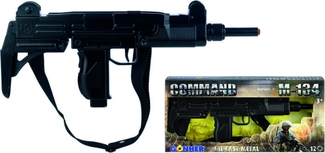 Pistolet-mitrailleur de police en métal à amorces, 12 coups