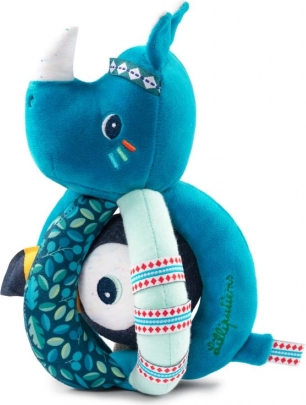 Lilliputiens hochet rhinocéros Marius et toucan Pablo