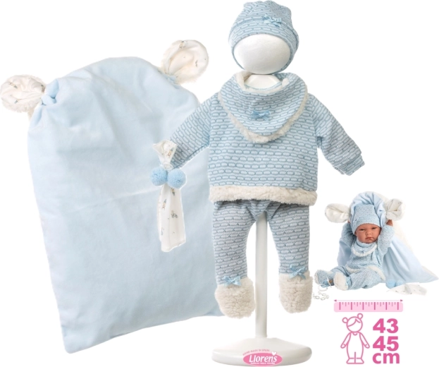 Tenue pour poupée bébé New Born 40–42 cm avec accessoires – ensemble 5 pièces