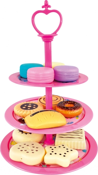 Support rose pour servir les gâteaux pour enfants