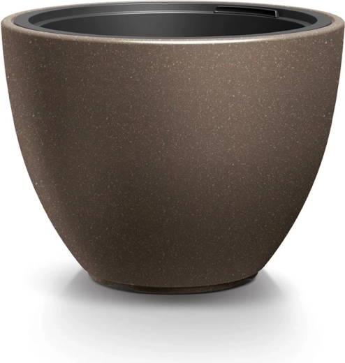 Cache-pot HEOS Eco Wood avec insert 57 cm – couleur café