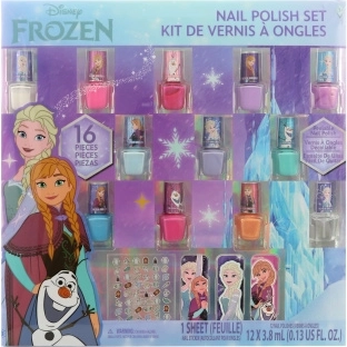 Coffret Frozen pour ongles enfants, 12 vernis, autocollants et limes
