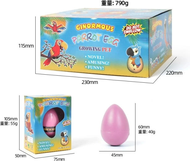 Œuf magique – perroquet 6,5 cm