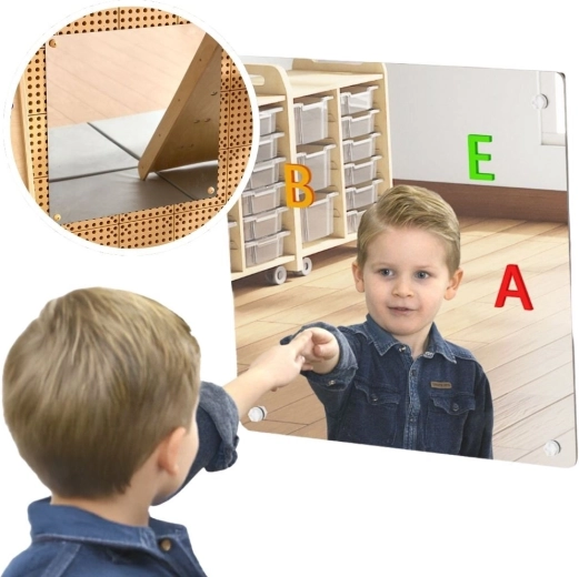 Masterkidz grand miroir magnétique pour tableaux STEM 60 × 60 cm