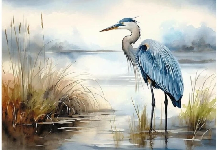 Puzzle Trefl Premium Plus héron dans la nature 1000 pièces