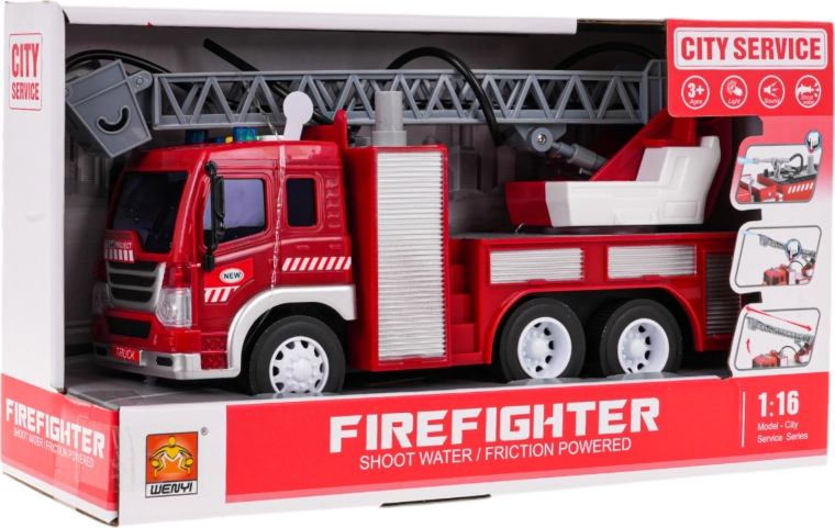 Unité de pompiers avec lumières, sons et eau 1:16