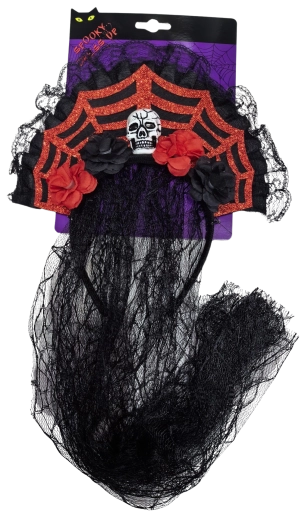 Voile d’Halloween avec crâne et roses