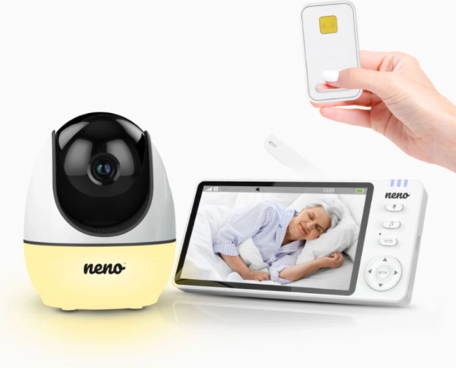 Neno babyphone vidéo avec bouton SOS Ti Amo, écran 5" et caméra rotative