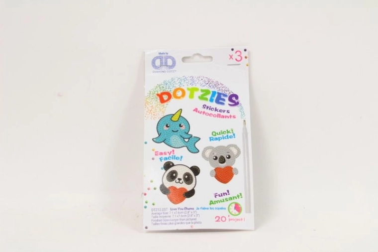 Diamond Dotz Love You Chums – kit d’autocollants pour diamond painting (3 pcs)