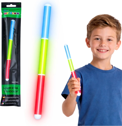 Bâton fluorescent tricolore Glow Stick 31,5 cm