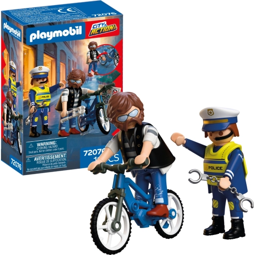 Playmobil City Action – vol de vélo avec accessoires, 11 pièces