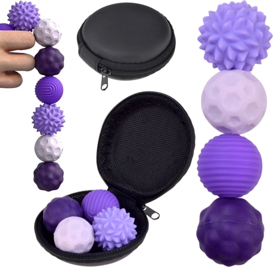 Balles sensorielles antistress magnétiques fidget (4 pcs) avec étui