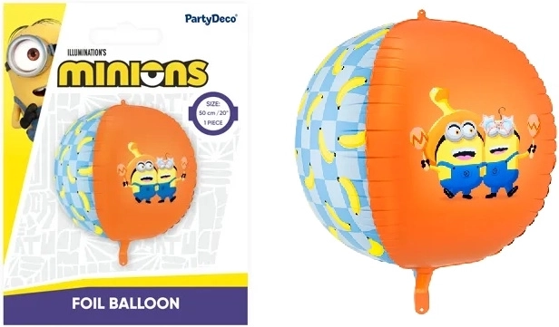 Ballon en aluminium Minions en forme de ballon de football 75 cm mix - 1 pièce