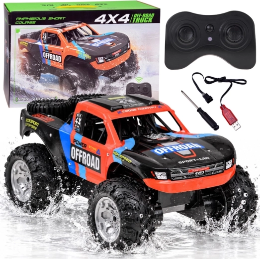 Voiture tout-terrain radiocommandée 4x4 amphibie