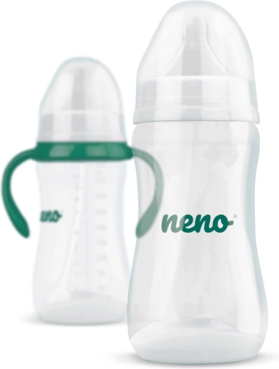 Neno biberon anti-coliques 300 ml, 6 m+ avec paille et poignée