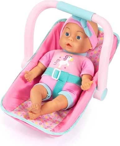 Poupée Bayer 33 cm avec siège auto