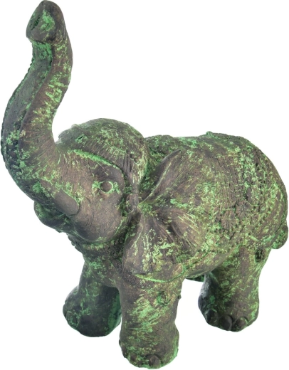 Statuette décorative d’éléphant en polystone, grise 40 cm