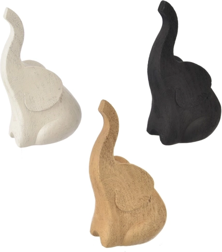 Figurine décorative d’éléphant en polyrésine 17 cm (assortiment de 3 variantes)