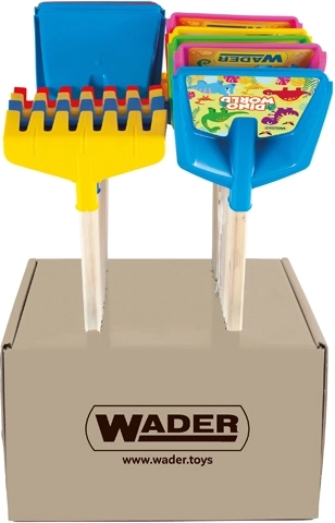 Wader Happy Summer pelle pour enfant ou râteau avec long manche en bois